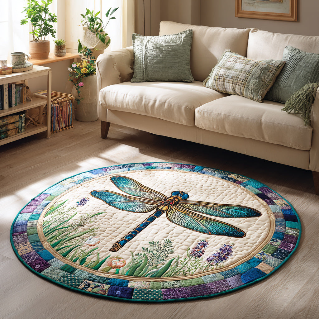 Meadow Dragonfly Quilted Round Mat NCU0HH012