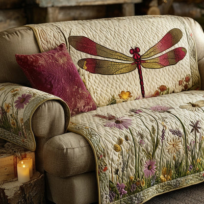 Meadow Dragonfly Quilted Sofa Cover NCU0DV8638