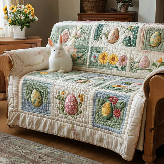 Meadow Egg Parade Quilted Sofa Cover NCU0PT11420