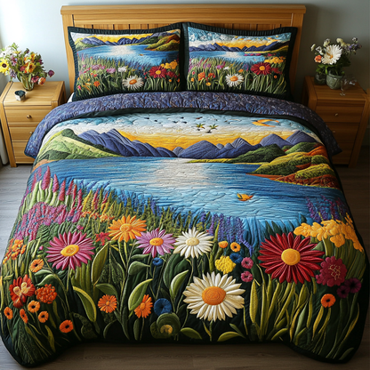 Meadow Escape 3-Piece Quilted Bedding Set NCU0DK5933