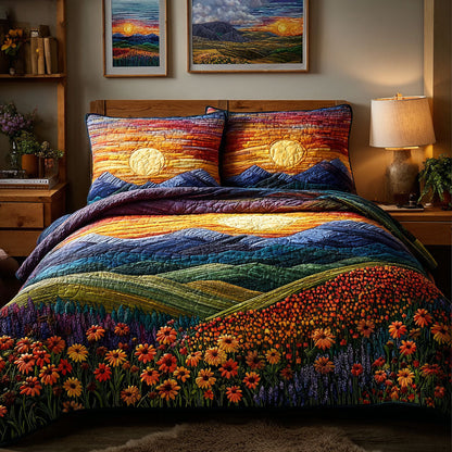 Meadow Field 3-Piece Quilted Bedding Set NCU0DK11556