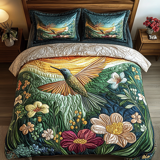 Meadow Flight 3-Piece Quilted Bedding Set NCU0VL1200