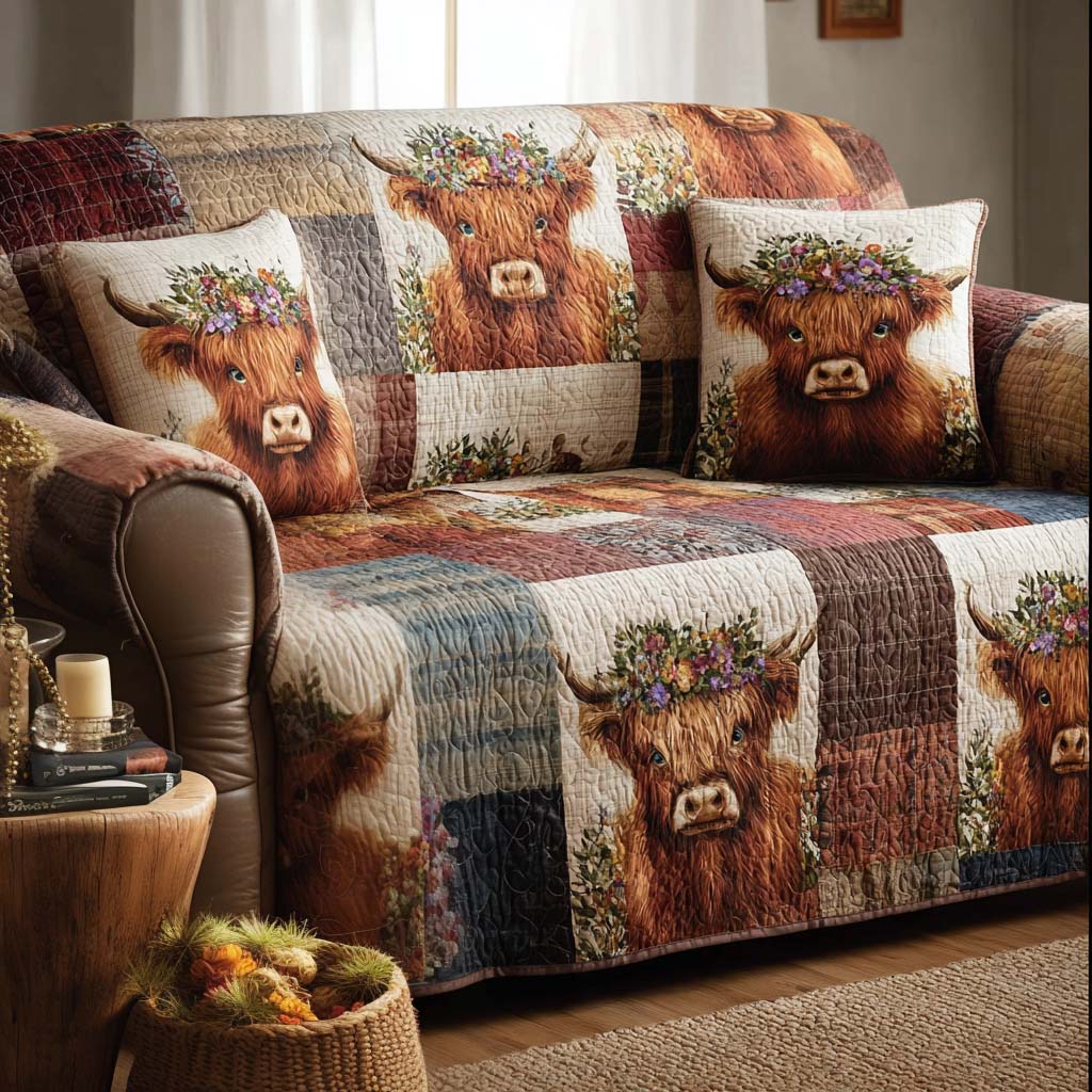 Meadow Friends Quilted Sofa Cover NCU0NT12258