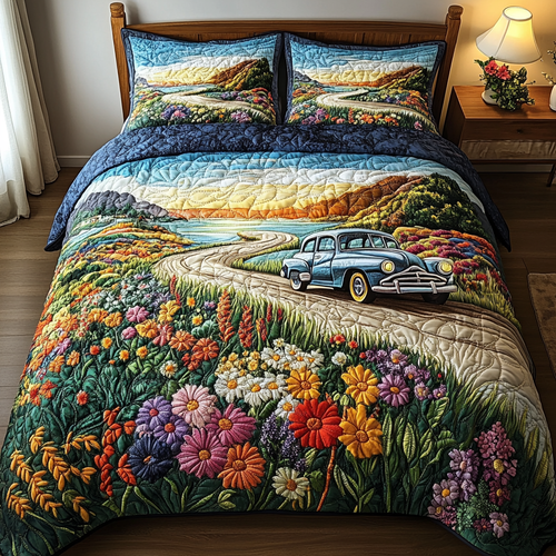 Meadow Glow 3-Piece Quilted Bedding Set NCU0VL2501