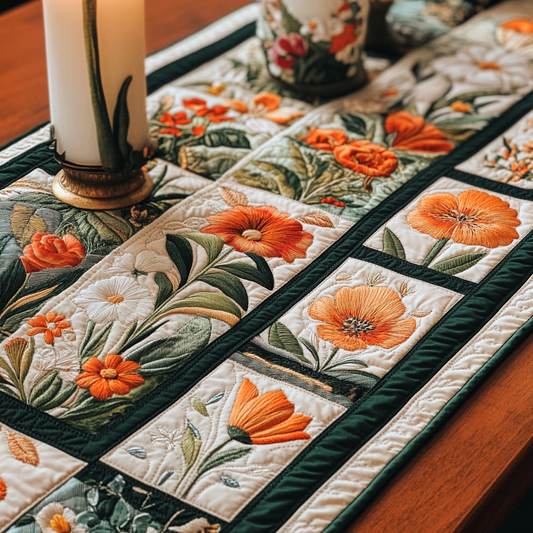 Meadow Lace Quilted Table Runner NCU0VH5261