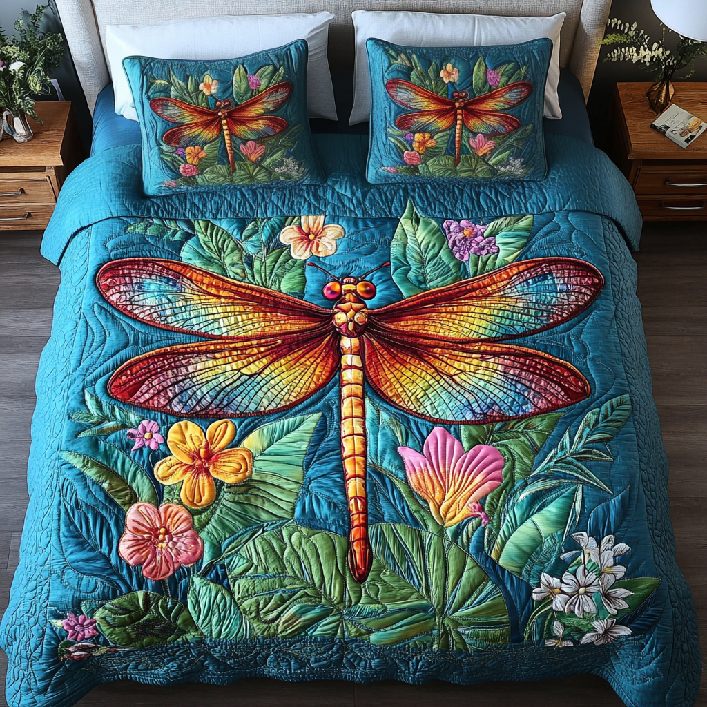 Meadow Magic 3-Piece Quilted Bedding Set NCU0VH1479