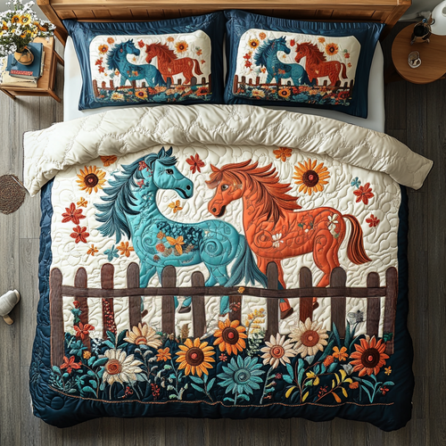 Meadow Mane 3-Piece Quilted Bedding Set NCU0VH5691