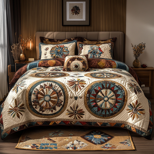 Meadow Medallion 3-Piece Quilted Bedding Set NCU0VH3724