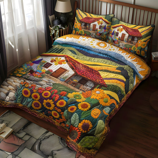 Meadow Morning 3-Piece Quilted Bedding Set NCU0PT5779