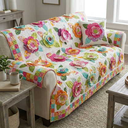 Meadow Nostalgia Quilted Sofa Cover NCU0NT12397