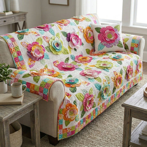 Meadow Nostalgia Quilted Sofa Cover NCU0NT12397