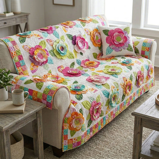 Meadow Nostalgia Quilted Sofa Cover NCU0NT12397