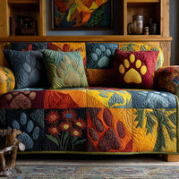 Meadow Pawprint Quilted Sofa Cover NCU0PT11002