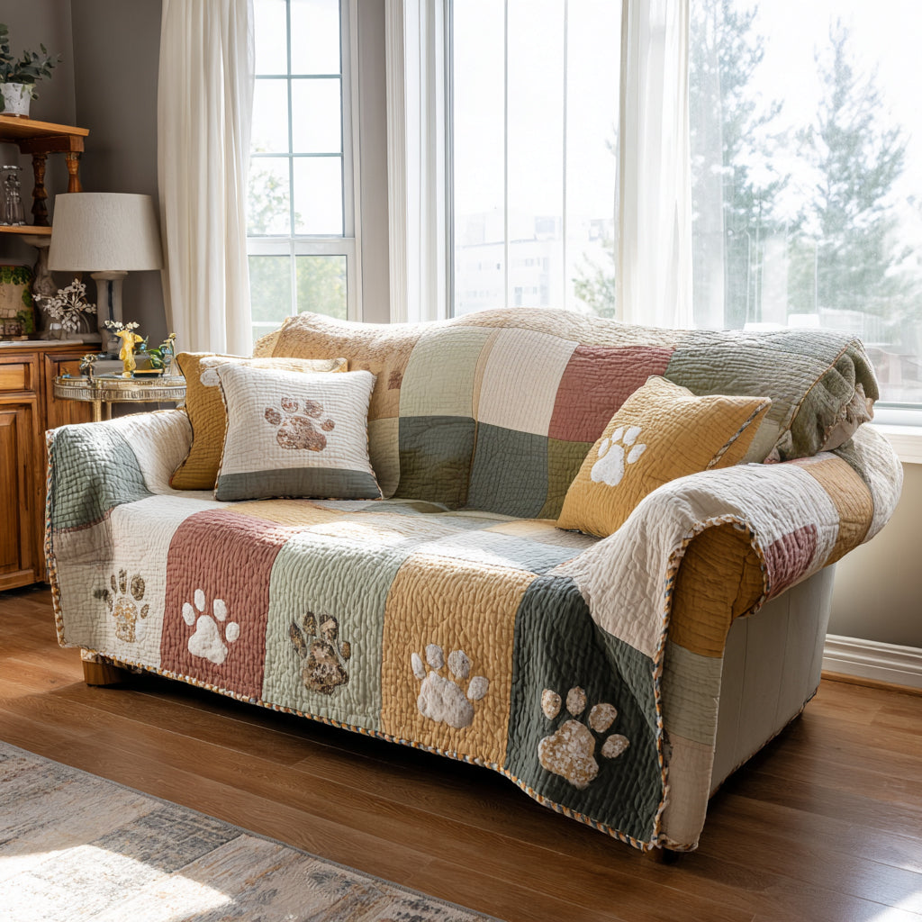 Meadow Paws Quilted Sofa Cover NCU0DV9011