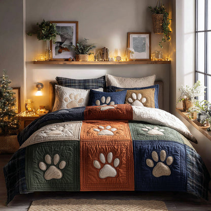 Meadow Pawwalk 3-Piece Quilted Bedding Set NCU0DV8936