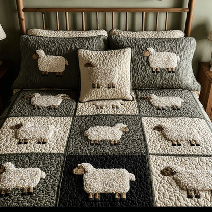Meadow Sheep 3-Piece Quilted Bedding Set NCU0DK11569