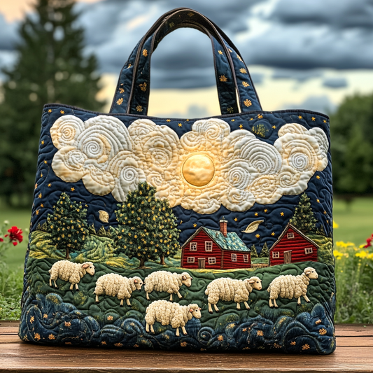 Meadow Sheep Quilted Tote Bag NCU0DK9564
