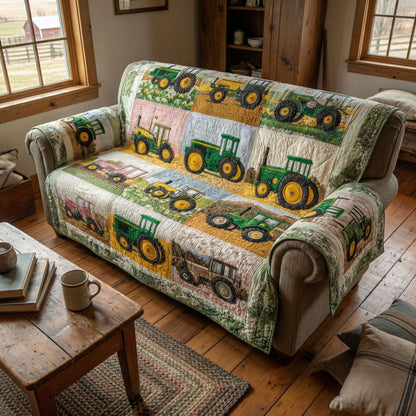 Meadow Tractor Story Quilted Sofa Cover NCU0PT11402