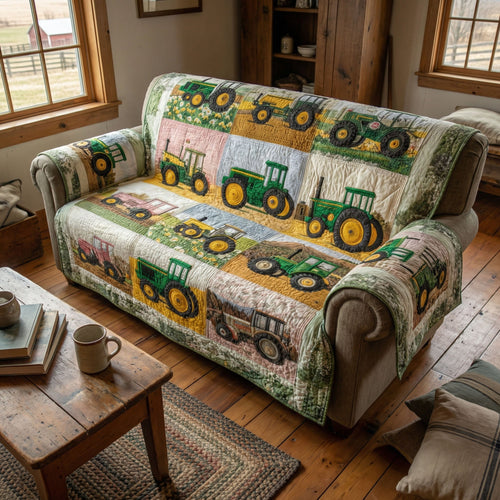 Meadow Tractor Story Quilted Sofa Cover NCU0PT11402