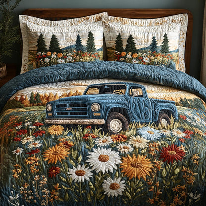 Meadow Truck 3-Piece Quilted Bedding Set NCU0DV9048