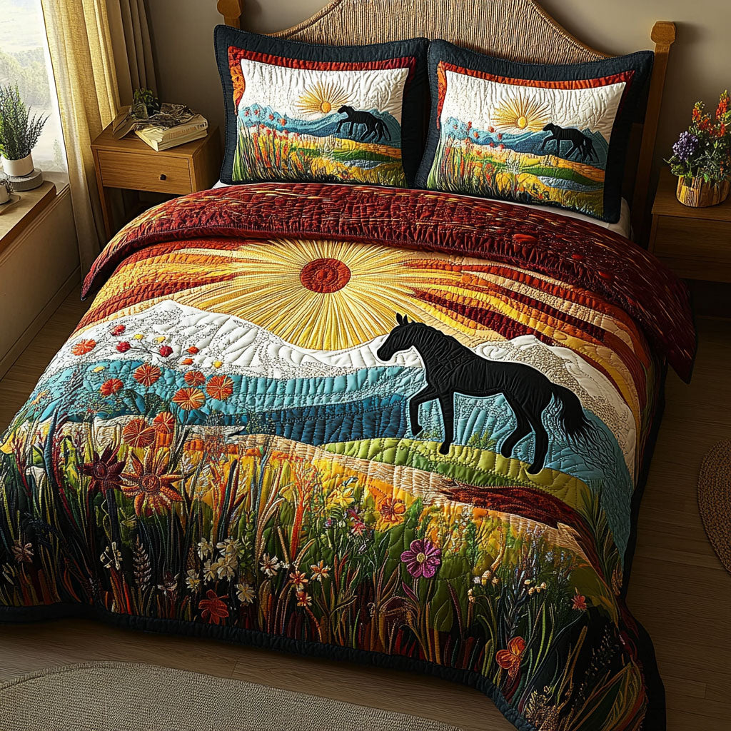 Meadow Whisperer 3-Piece Quilted Bedding Set NCU0PT4515