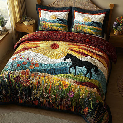 Meadow Whisperer 3-Piece Quilted Bedding Set NCU0PT4515