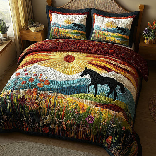 Meadow Whisperer 3-Piece Quilted Bedding Set NCU0PT4515