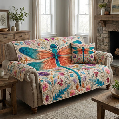 Meadow Wings Quilted Sofa Cover NCU0DK12244