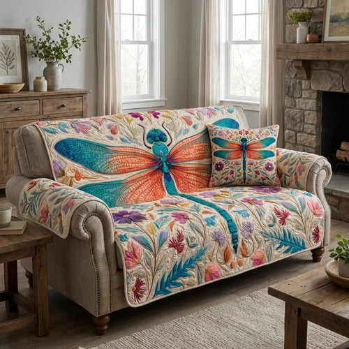 Meadow Wings Quilted Sofa Cover NCU0DK12244