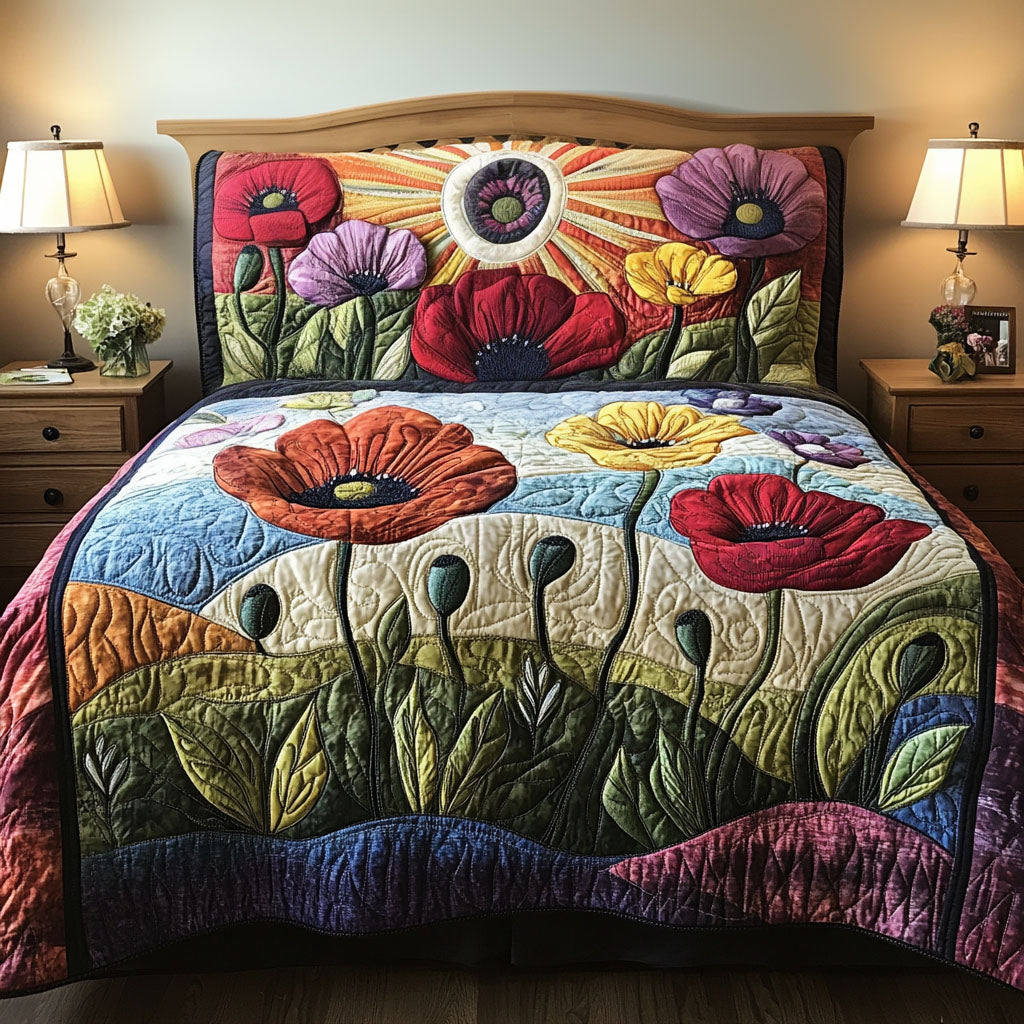 Meadow in Bloom 3-Piece Quilted Bedding Set NCU0PT5756