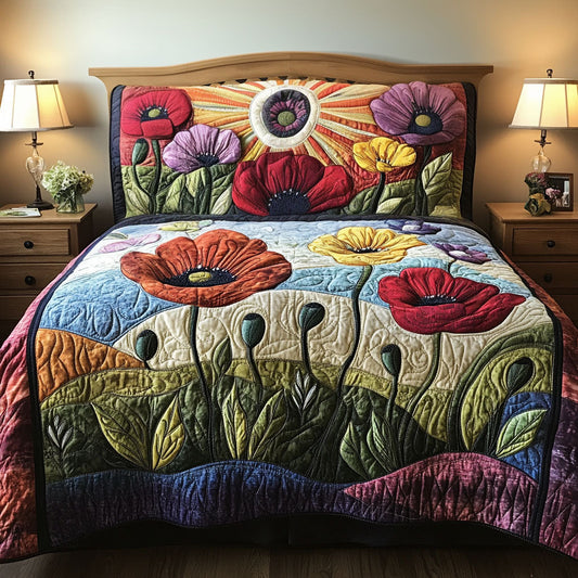 Meadow in Bloom 3-Piece Quilted Bedding Set NCU0PT5756