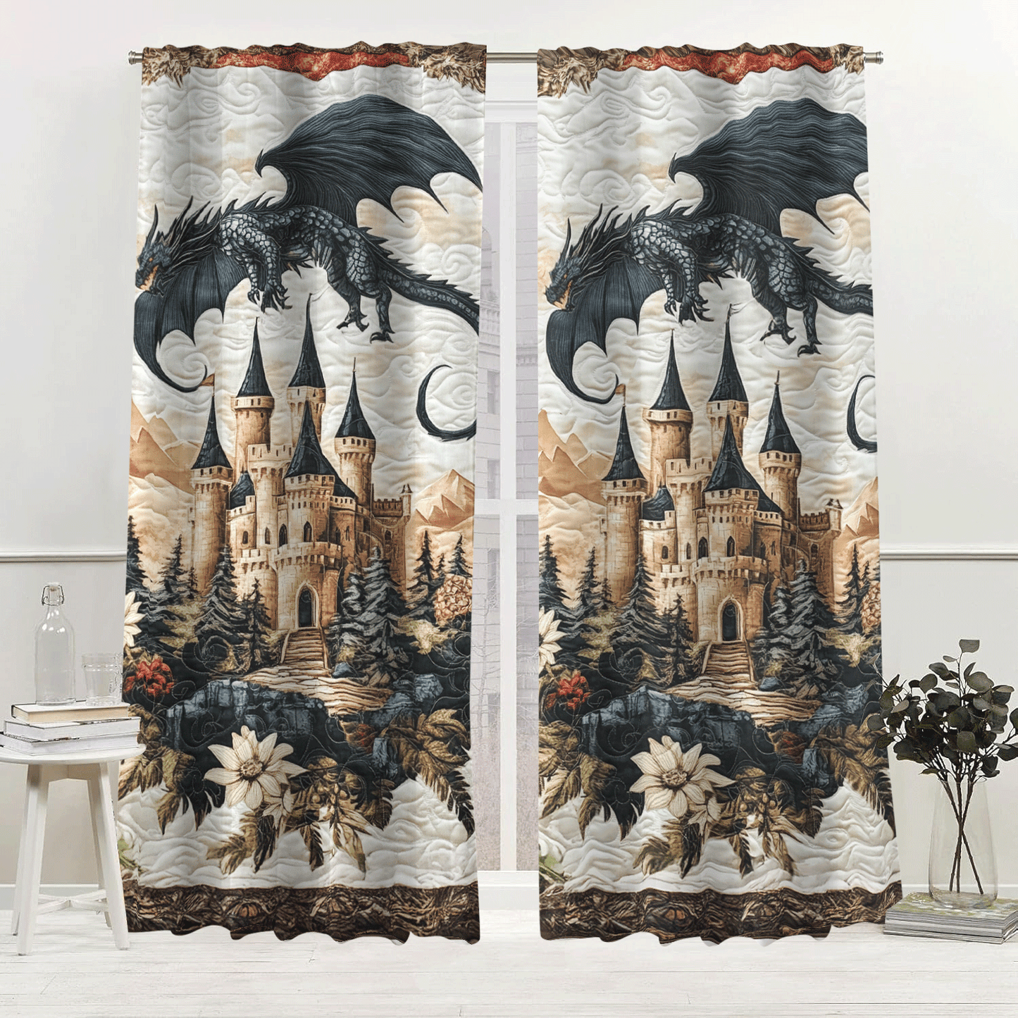 Medieval Dragon Quilted Curtains NCU0DV2803