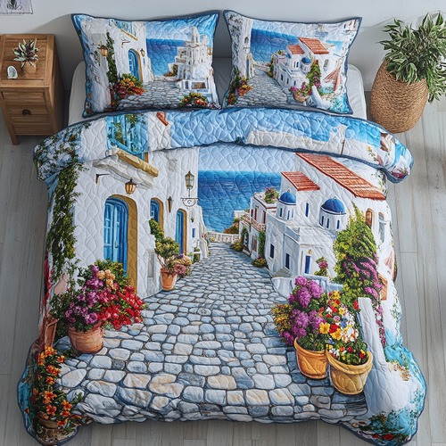 Mediterranean Escape 3-Piece Quilted Bedding Set NCU0DK8030