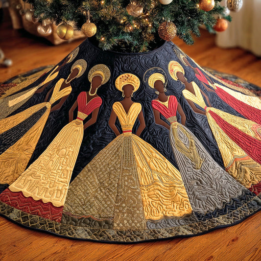 Melanin Dreams Christmas Quilted Tree Skirt NCU0TD1132