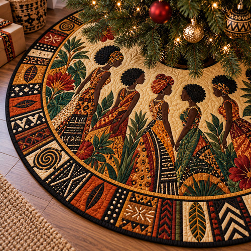 Melanin Garden Christmas Quilted Tree Skirt NCU0PT12087