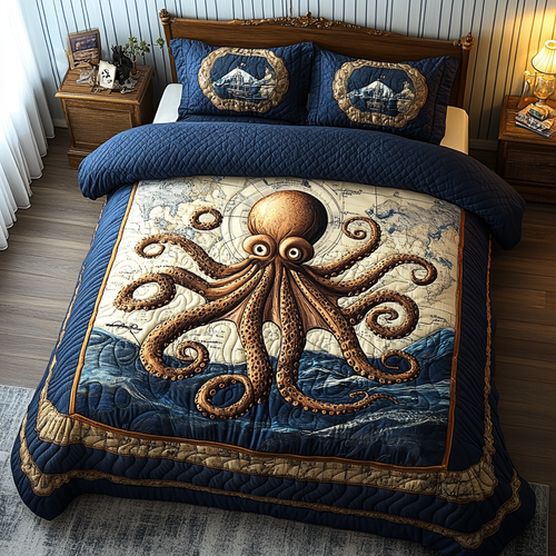 Deep Sea Journey 3-Piece Quilted Bedding Set NCU0DK6250