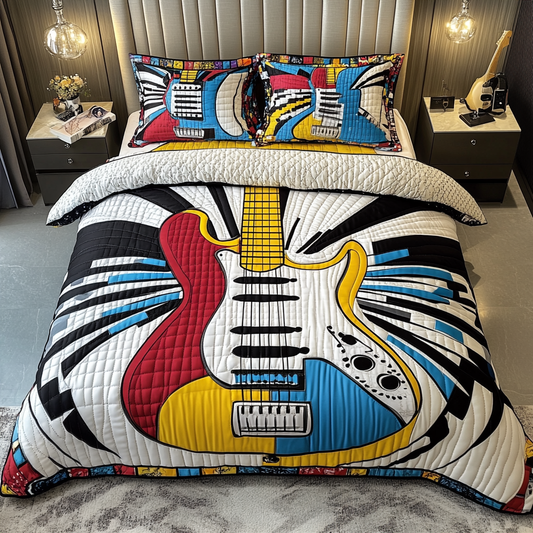 Melody of Strings 3-Piece Quilted Bedding Set NCU0DK6090