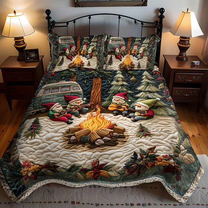 Melody of the Gnomes 3-Piece Quilted Bedding Set NCU0PT2662