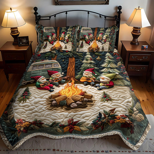 Melody of the Gnomes 3-Piece Quilted Bedding Set NCU0PT2662