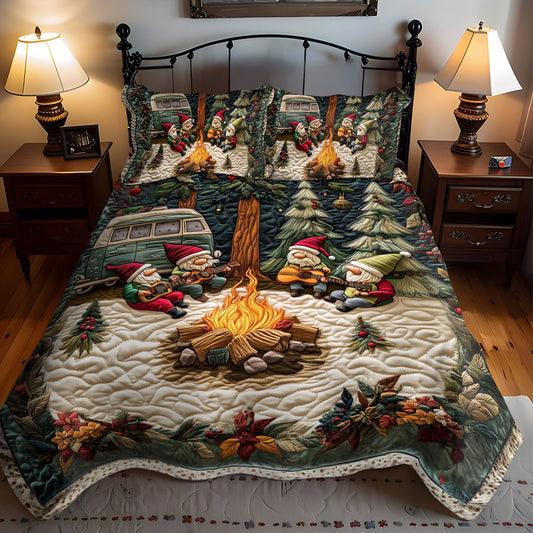 Melody of the Gnomes 3-Piece Quilted Bedding Set NCU0PT2662