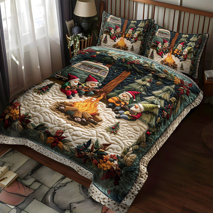 Melody of the Gnomes 3-Piece Quilted Bedding Set NCU0PT2662