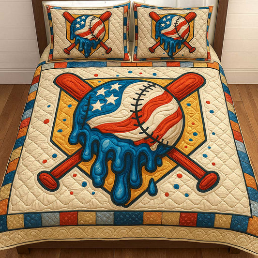 Melting Home Plate 3-Piece Quilted Bedding Set NCU0NT8229