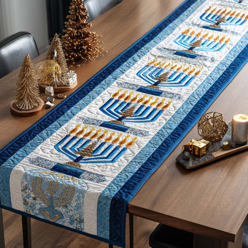 Menorah Glow Quilted Table Runner NCU0XD975