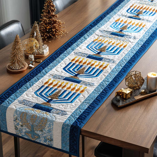 Menorah Glow Quilted Table Runner NCU0XD975