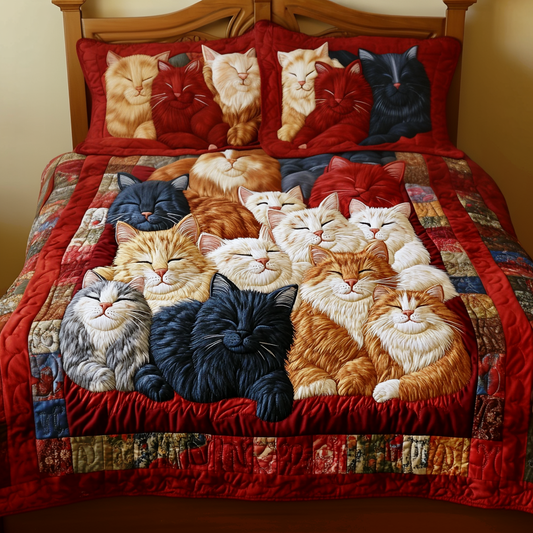 Meow Dream 3-Piece Quilted Bedding Set NCU0VH1911