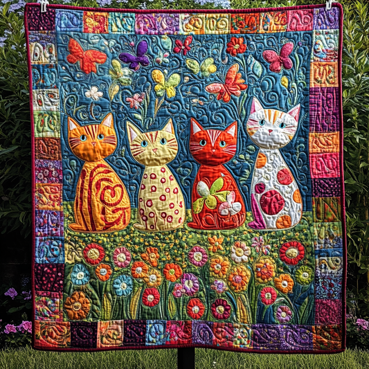Meow Mosaic Quilted Blanket NCU0VH2449