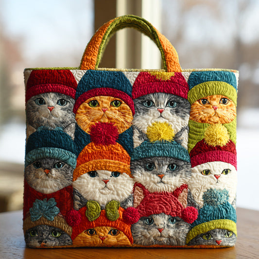 Meow Parade Quilted Tote Bag NCU0TD1171
