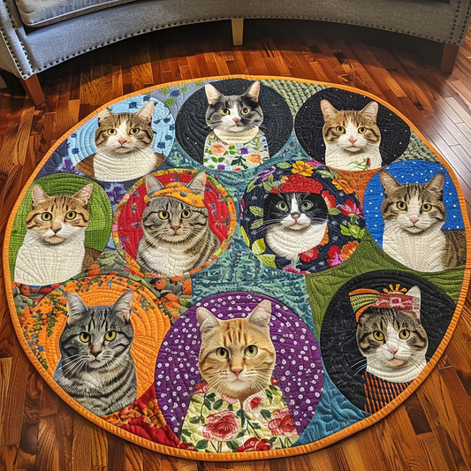 Meowgical Garden Quilted Round Mat NCU0DV4223