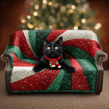 Meowy Christmas Quilted Sofa Cover NCU0TD1395