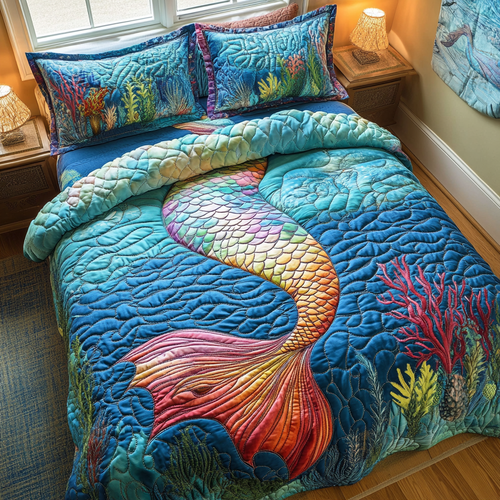 Mermaid Hideaway Quilted Bedding Set NCU0DV1925